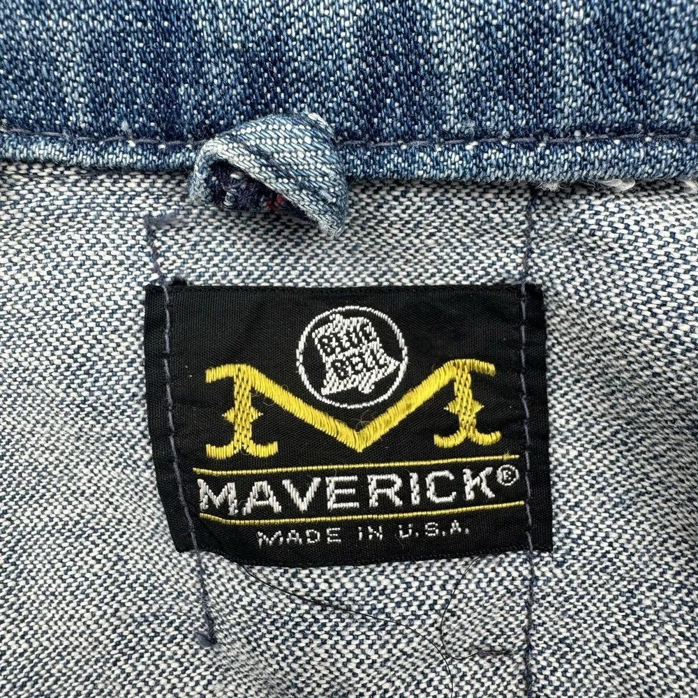 Maverick Blue Bell Denim Jean Trucker Jacket Size 38‎ USA Vintage Vtg Button